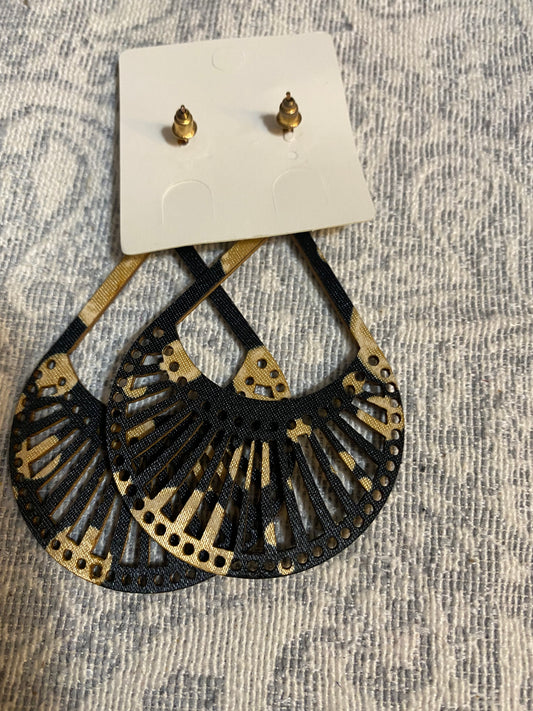 Black & Gold Drop Earrings